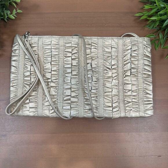 Hobo Ruffle Large Wristlet crossbody Bag - Picture 1 of 8